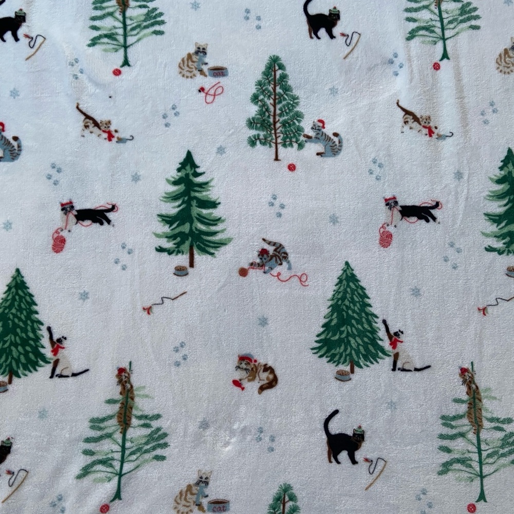 Winter Cats Printed Velvet Plush Polyester Ultra Soft Blanket Full/Queen - Picture 7 of 12